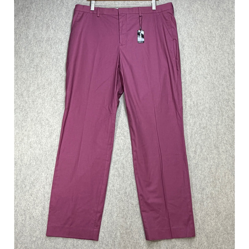 Express Mens 36x28.5 Burgundy Modern Professional Corporate Slim Fit Dress Pants